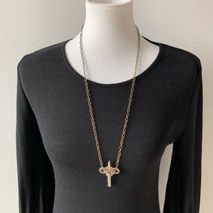 Key Charm Metal Long Necklace